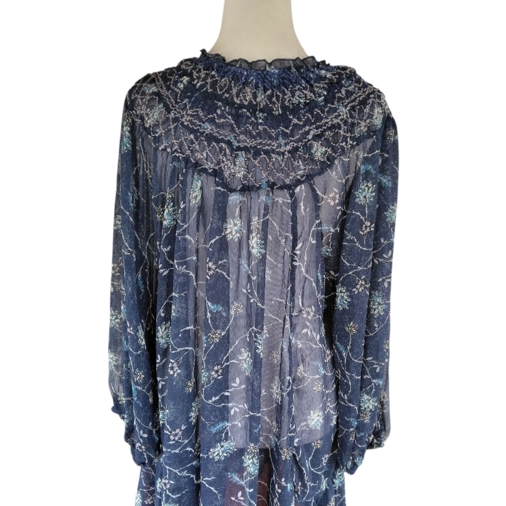 Free People Keeping Up With Cara Smocked Tunic Top/ Dress Size XS - Picture 7 of 11
